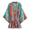 Vintage Moon Floral Print Cardigan Kimono Outerwear - Modakawa modakawa