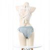 Lace Up Tank Top Denim Shorts Lingerie Set - Modakawa Modakawa