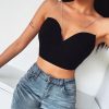 Rhinestone Chain Backless Sexy Crop Top - Modakawa modakawa